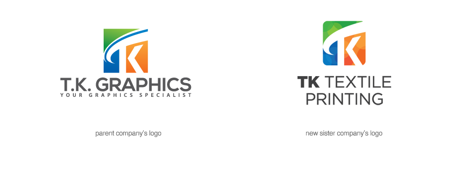 TK Graphics and TK Textile Printing logos