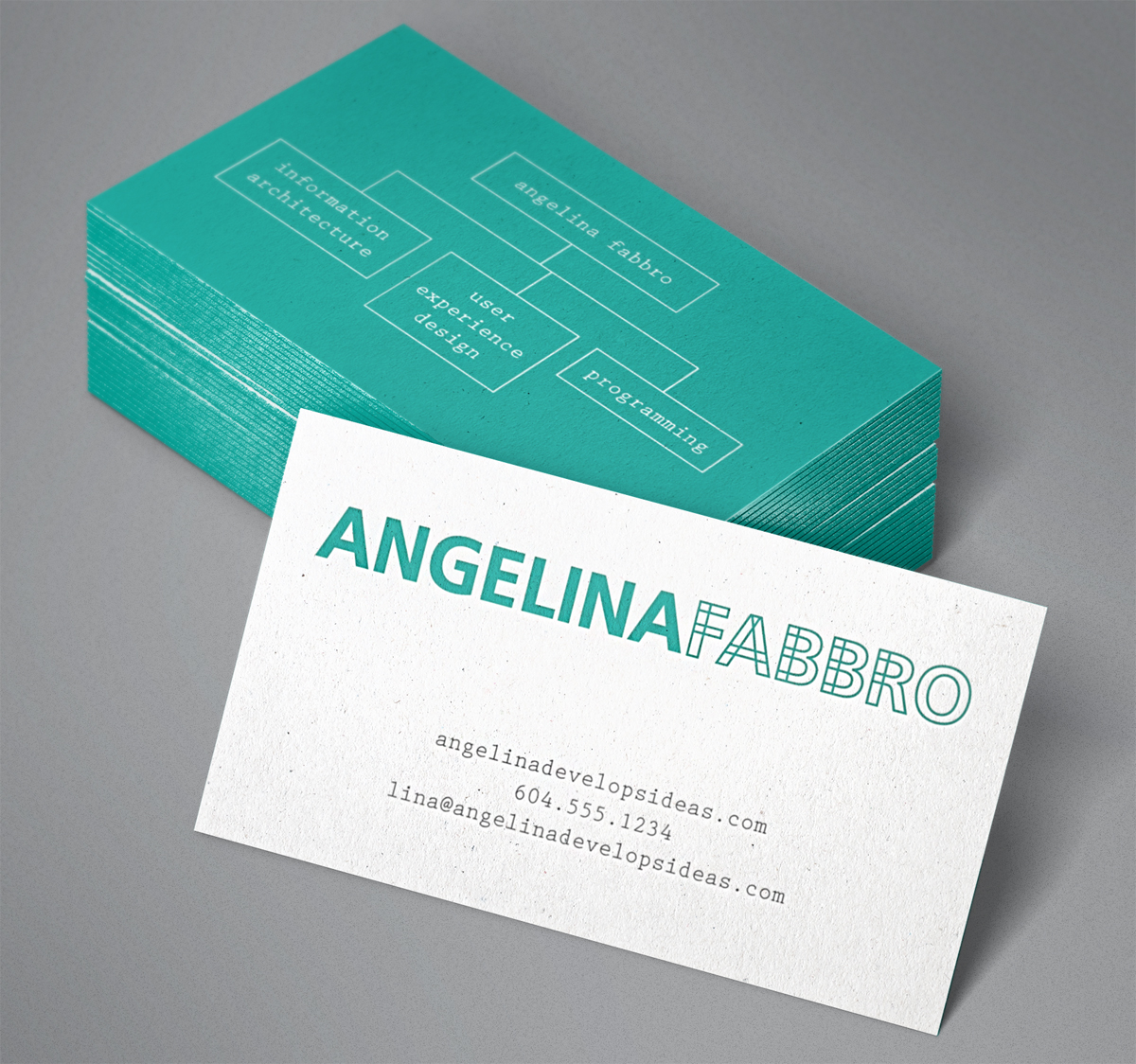Business card design for Angelina Fabbro