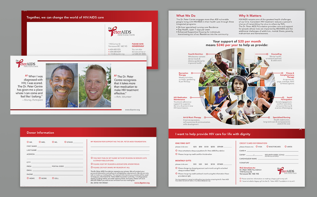 Direct mail donation brochure - Dr. Peter AIDS Foundation