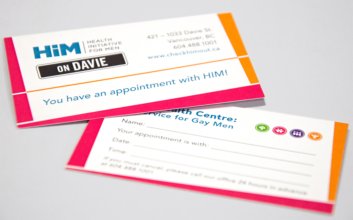 Appointment cards: HIM Health Clinics