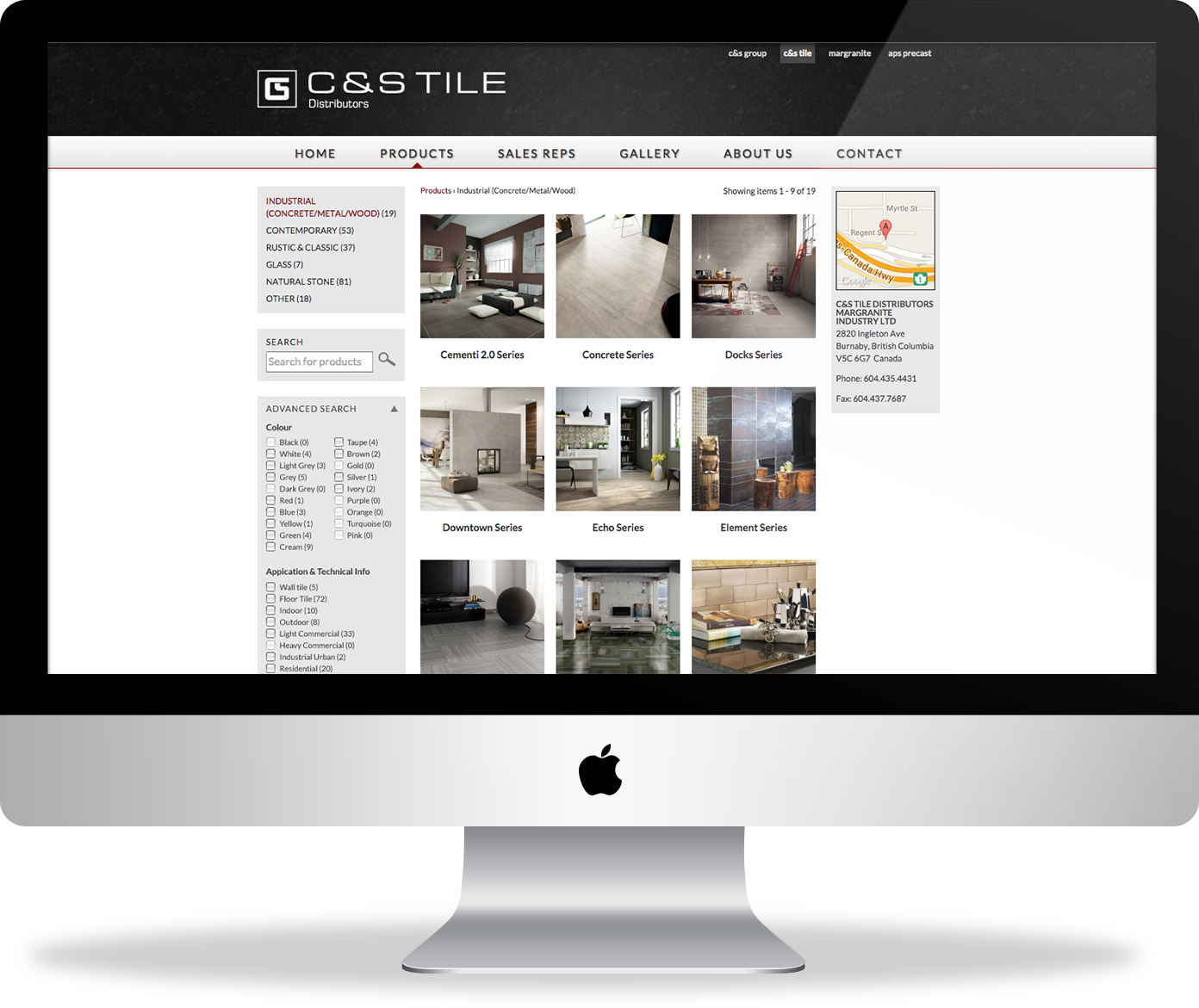 C&S Tile website - catalogue